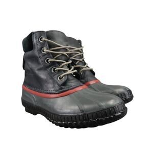 Sorel Boots Men 6 Snow Winter Cheyanne II Leather Rubber Lace Up Waterproof Grey
